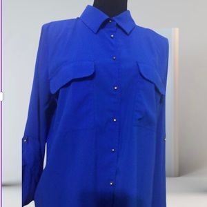 Women Calvin Klein blue button down shirt size M